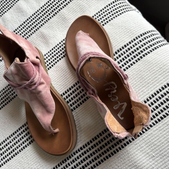 Very G Womens Dusk Pink Canvas Thong Sandals Shoes 6 Medium - Picture 4 of 9